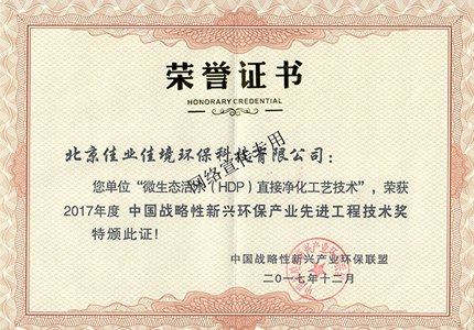 2017中国战略性新兴环保产业先进工程技术奖